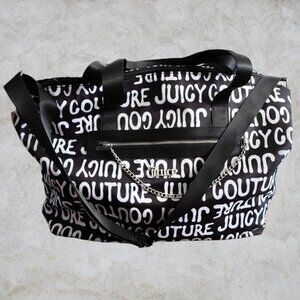 Juicy Couture Extra Large Chain Up Overnighter Weekender Adjustable Strap Tote